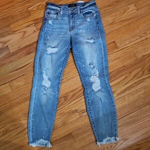 Judy Blue Light Blue Distressed Boyfriend Jeans